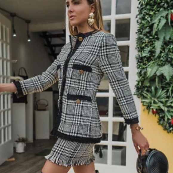 houndstooth jacket zara